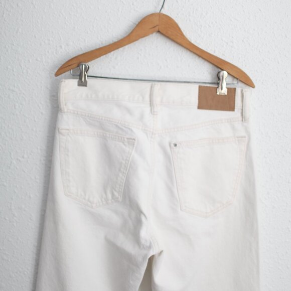 H & M relaxed fit button fly off white denim jeans mens 30/30 - Picture 4 of 7